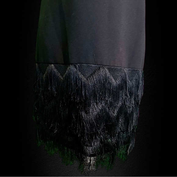 BCBGMaxAzria ‘Addilyn’ Fringe Trim Shift Dress in Black Size 6 - Picture 5 of 15